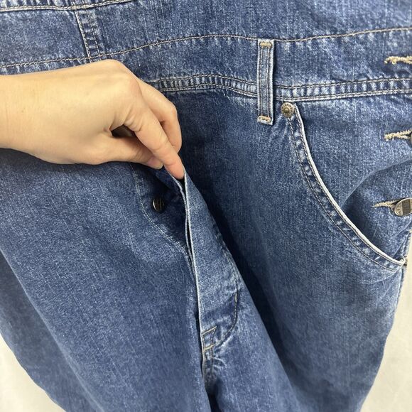 Guess Vintage 90s Y2K Medium Blue Wash Overalls USA Cotton Size XL Style 11737 - Picture 11 of 16